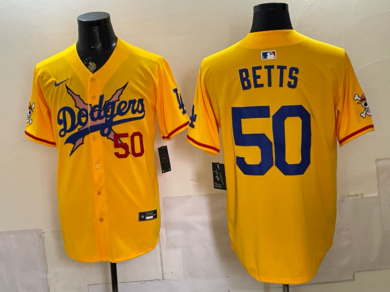 men Los Angeles Dodgers #50 Betts yellow Game 2026 Nike MLB Jersey 0716003->los angeles dodgers->MLB Jersey